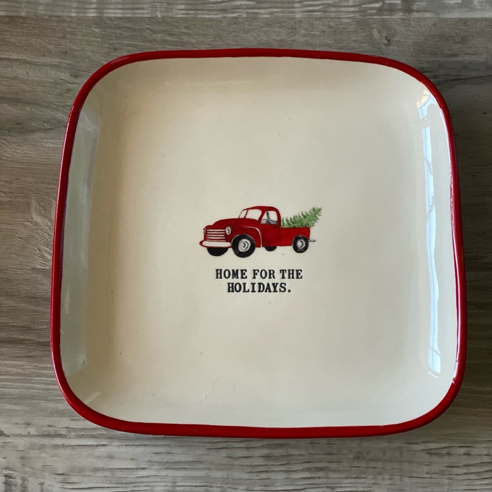 Rae Dunn Home For The Holidays Red Truck Plate